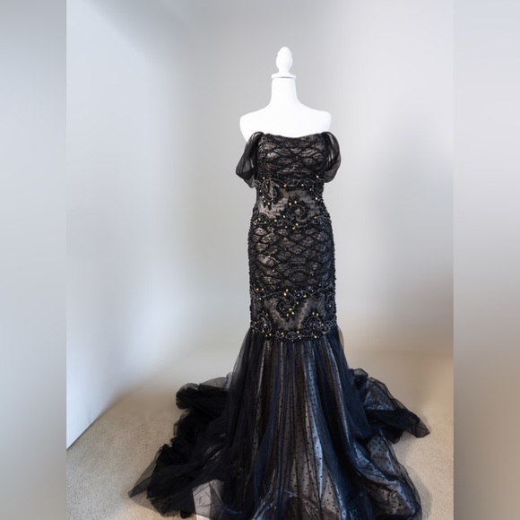 Terani Couture black gown/ evening dress. Worn once in perfect condition - Picture 2 of 8